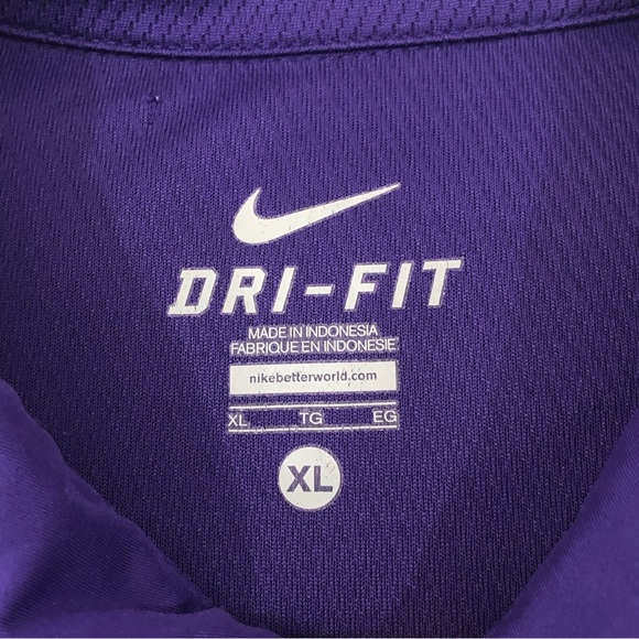 Nike Dri Fit LSU Louisiana Tigers NCAA Football Purple Golf Polo Shirt Mens XL. - Picture 6 of 8